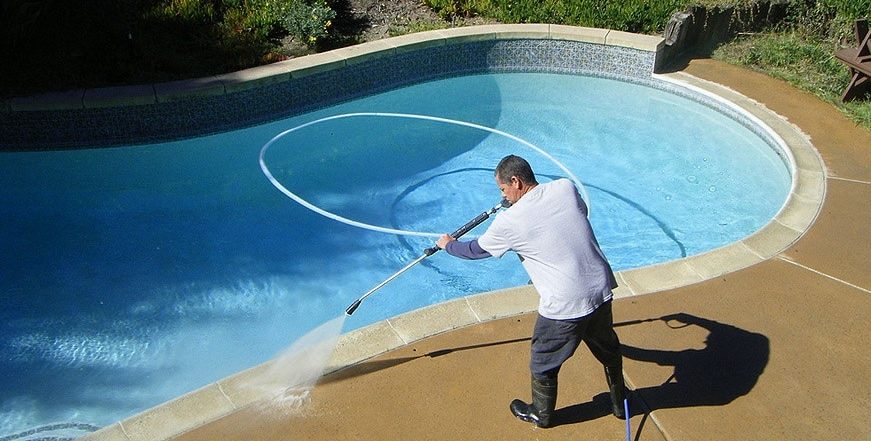 pool deck cleaning